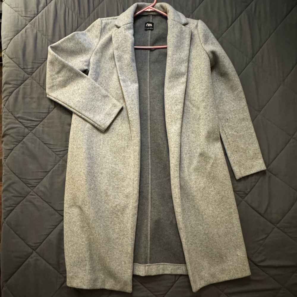 Zara Classic Gray Trench Coat - Picture 7 of 13